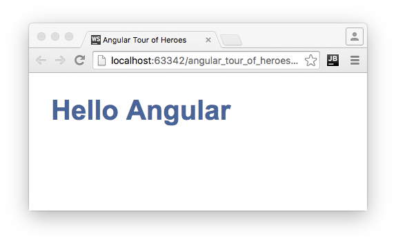 A web page with the header: Hello Angular